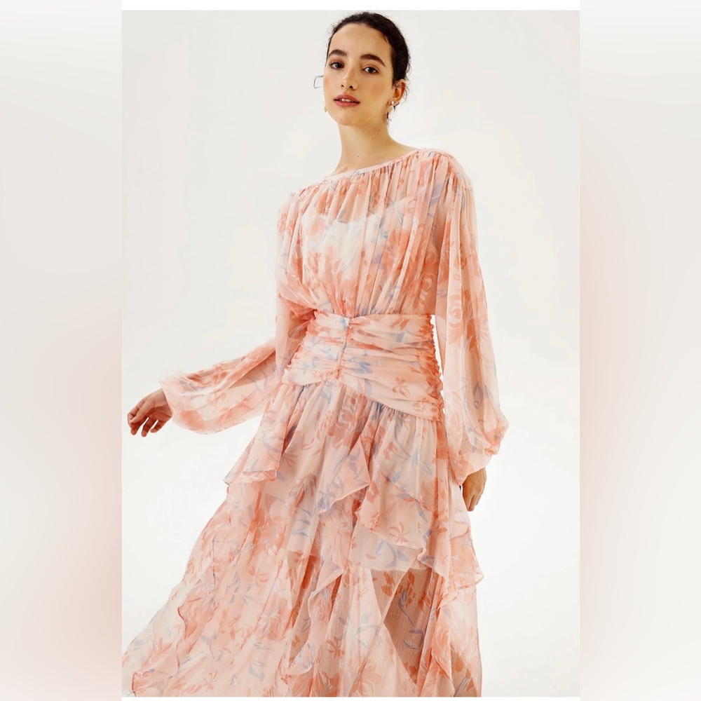 Puff Ruffle Maxi Dress
